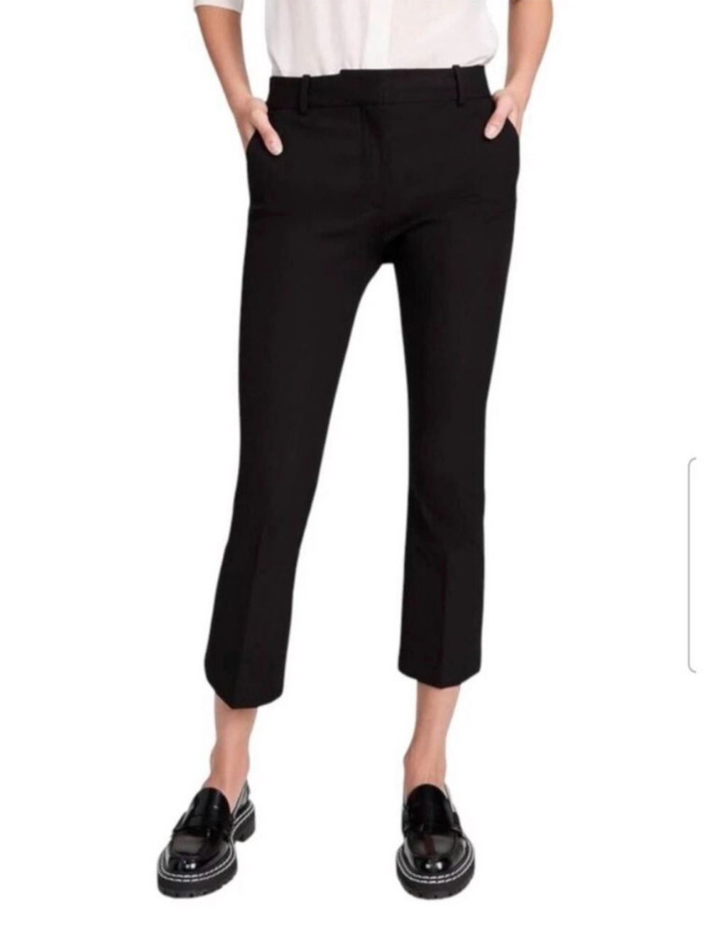 Frame Le Crop Mini Boot Trouser Pants in Black | Size 12